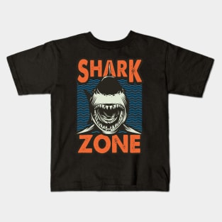 Beware Shark Zones Kids T-Shirt